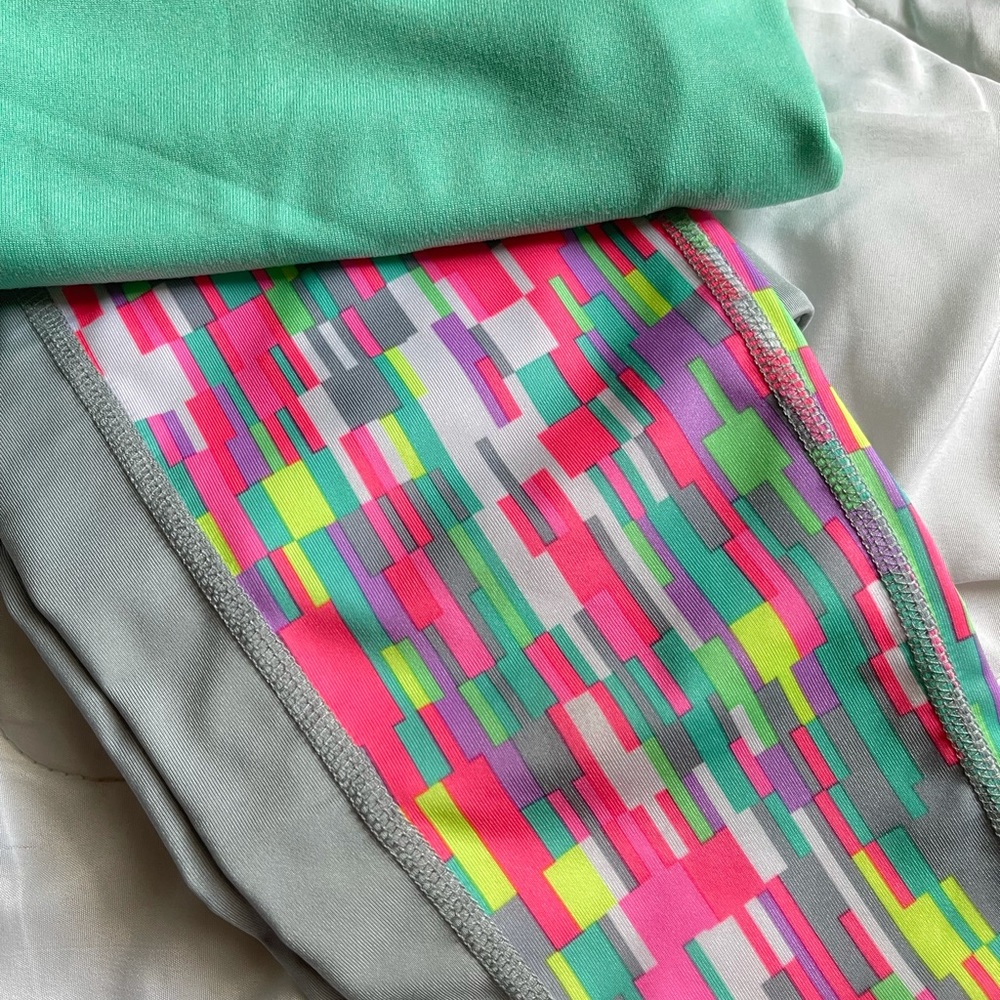 Girls Multicolored Athletic Leggings Set